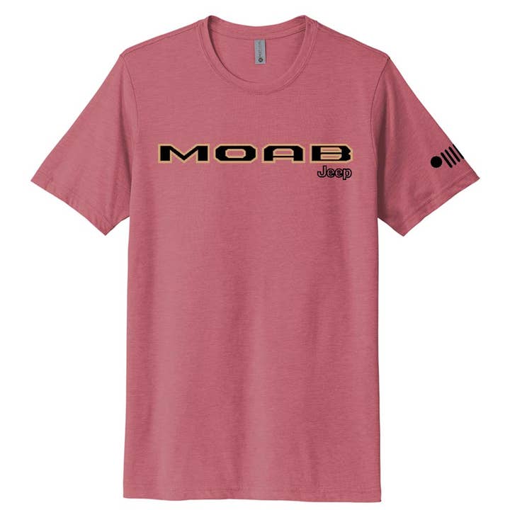 Jeep® Moab Badge T-shirt voor heren - Heather Clay voor wholesale door Detroit Shirt Co.