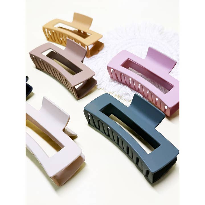 Matte Color Fall Shades Rectangle Hair Claw for wholesale on Faire5