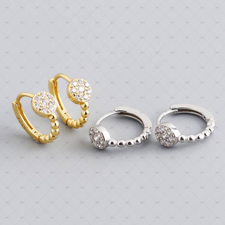 S925 Silver Ball Beads Zirconia Design Earrings for wholesale by Gioiellin - S925 Silver Jewelry