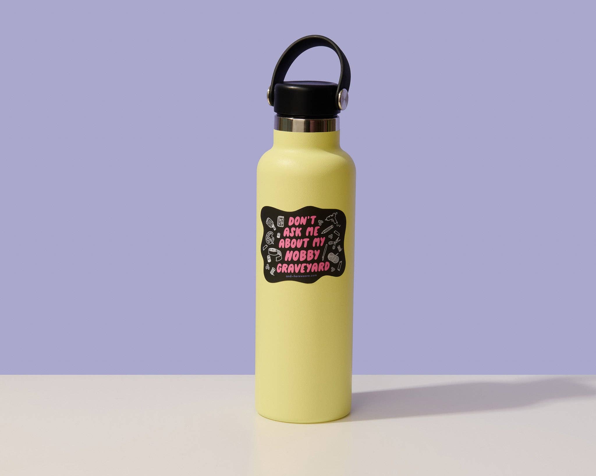 And Here We Are - Wholesale Sticker - Don't Ask Me About My Hobby Graveyard Vinyl Sticker - Made in USA - Crafty - Stocking stuffer, Holiday, Gift Guide1