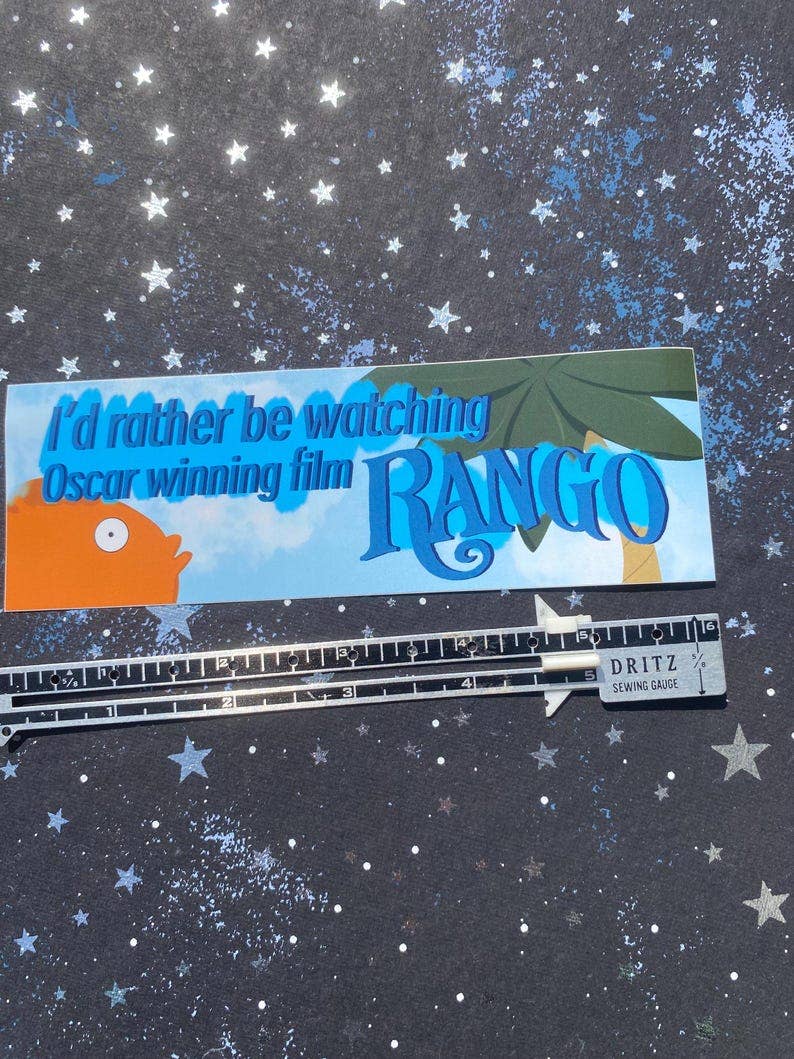 AstroManatee Shop - Wholesale Sticker - I’d rather be watching Oscar winning film Rango bumper sticker // funny car bumper sticker2
