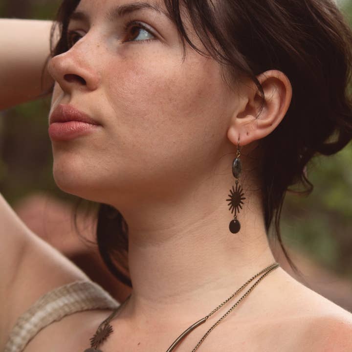 Arid Collective - Wholesale Jewelry Set - Unique Brass & Crystal Earrings | Reiki Infused | Handmade1