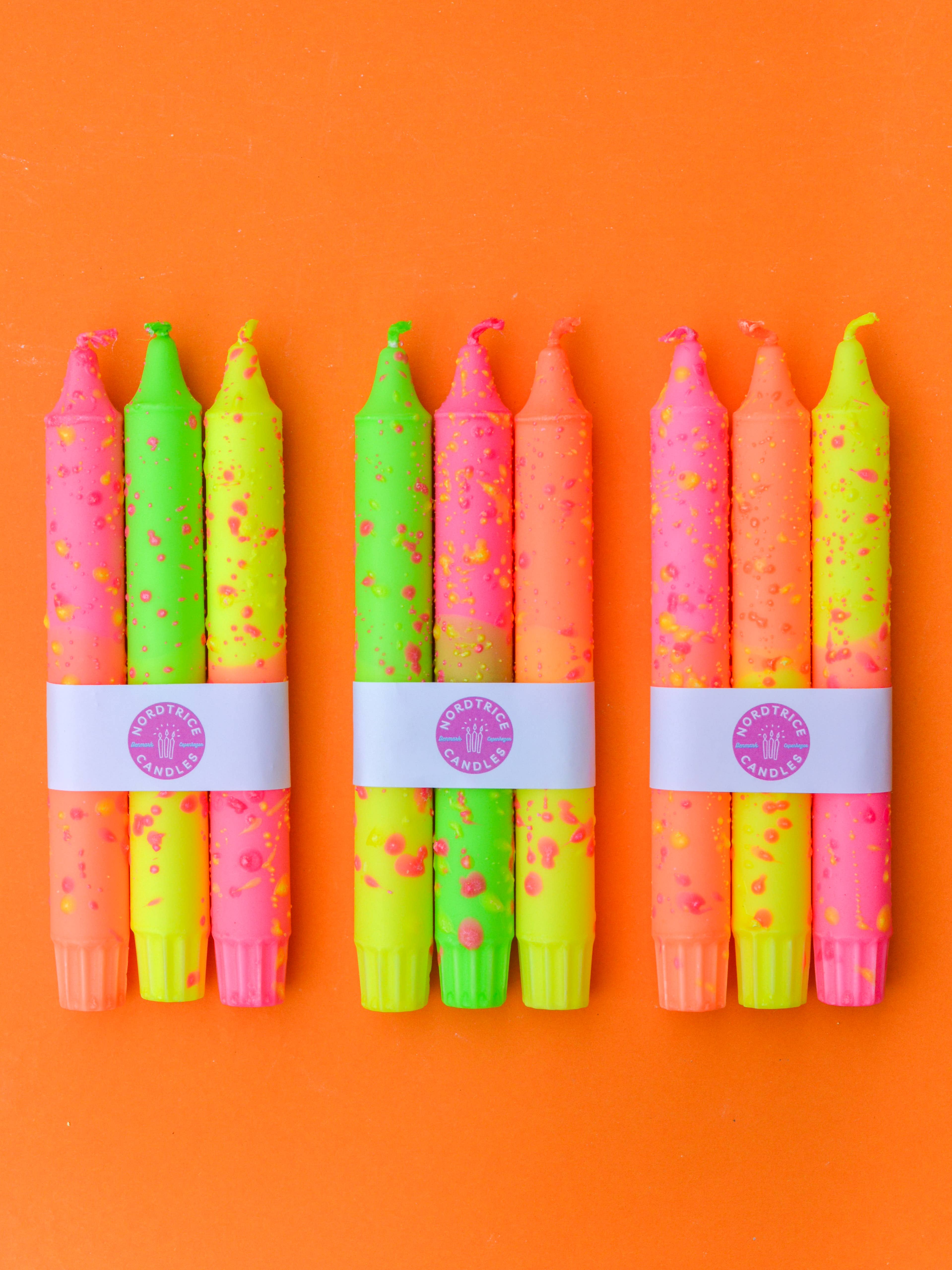 Nordtrice - Wholesale Tapered Candle/Candlestick - Taper candles- 3 pack/ Neon Pink1