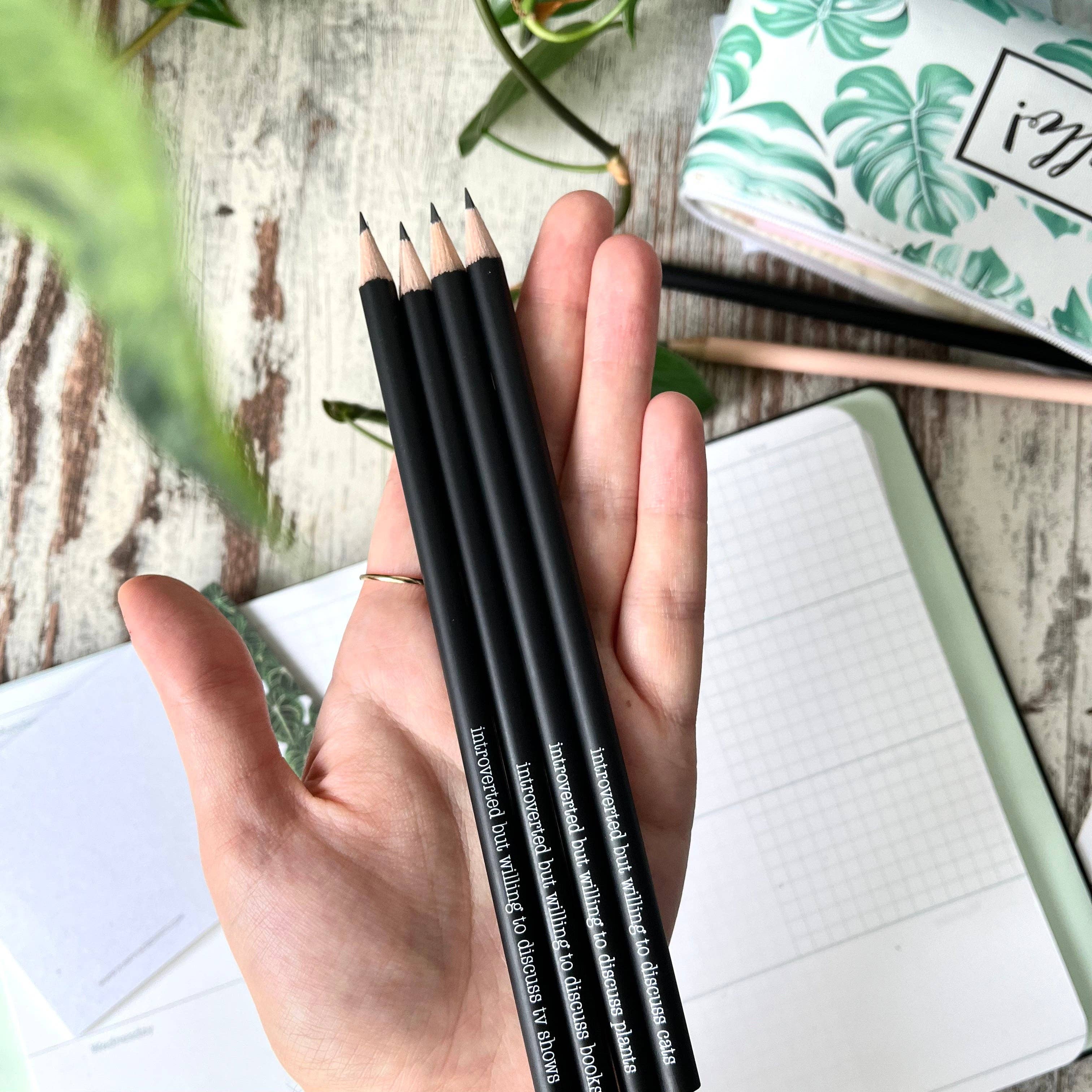 plantyintroverts - Wholesale Pencil - Pencil - Introverted but Willing to Discuss Plants, Cats, Books & TV Shows6