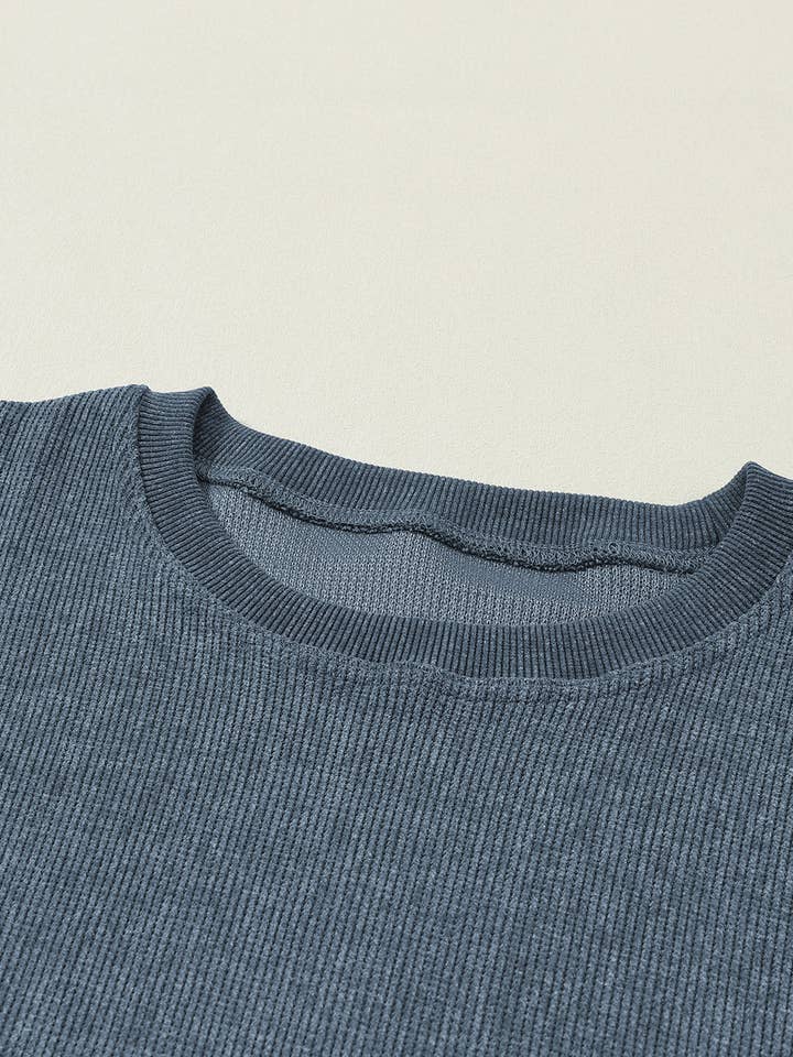 Suhkasana – wholesale Sweatshirt – Women's – Customizable Solid Ribbed Knit Round Neck Casual PulloverSweatshirt61