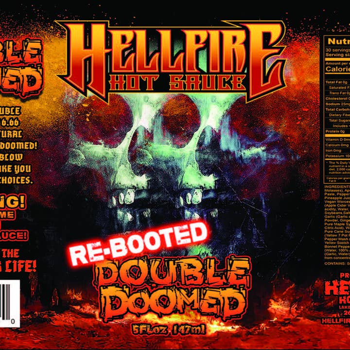 Hellfire Hot Sauce Inc - Wholesale Hot Sauce - NEW! Double Doomed Rebooted! Hot Sauce Extreme Heat!2