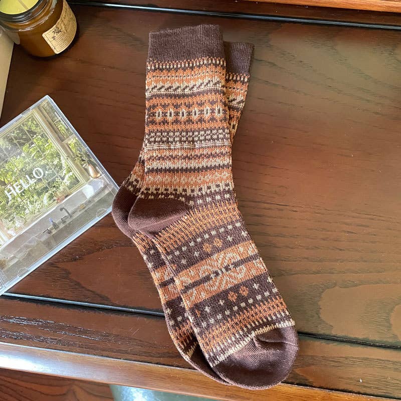 Tourtiwi - Wholesale Socks - Women's - Women's retro ethnic style striped socks11