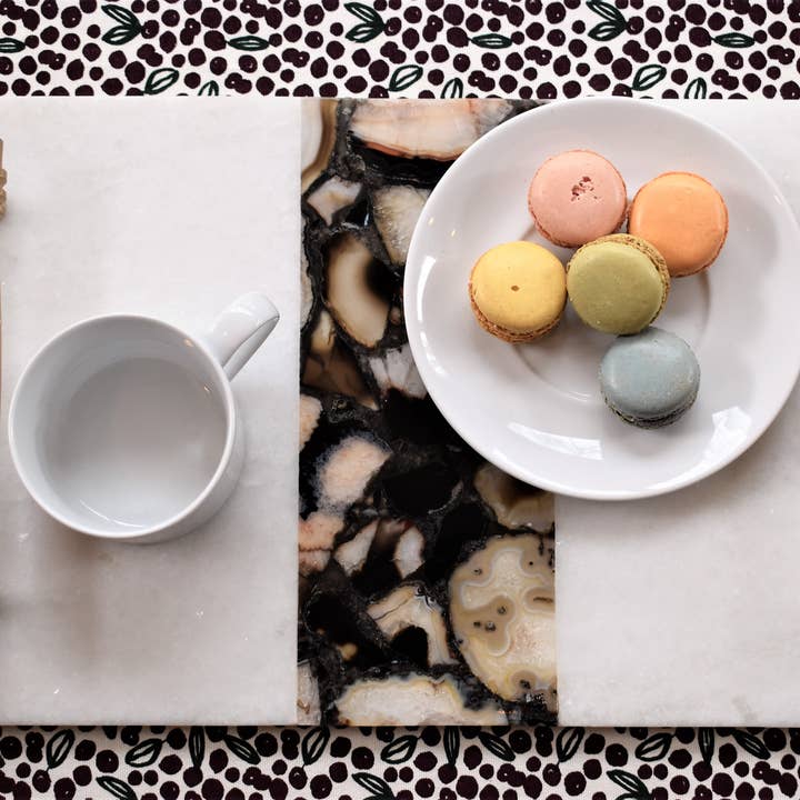 Marmeren dienblad met handvat voor wholesale door Olympus Minerals Co