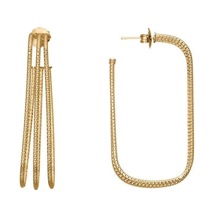 Trio Oval Shape Silver Tube Earrings @222 for wholesale by ORUS BIJOUX