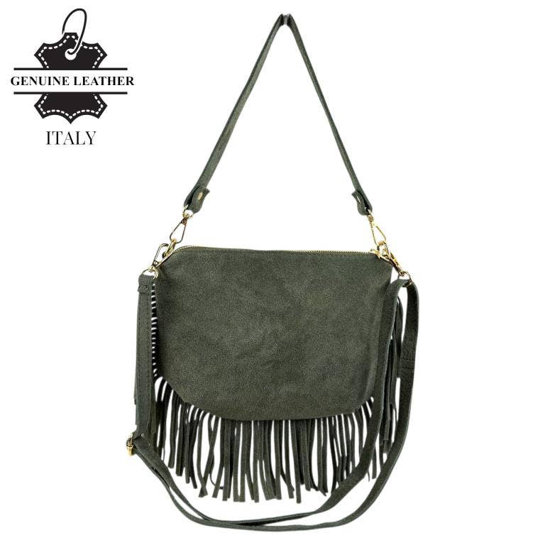 Chenson & Gorett – wholesale Shoulder bag – women's – Italian Suede Crossbody Bag with Fringes. Promo 5803510