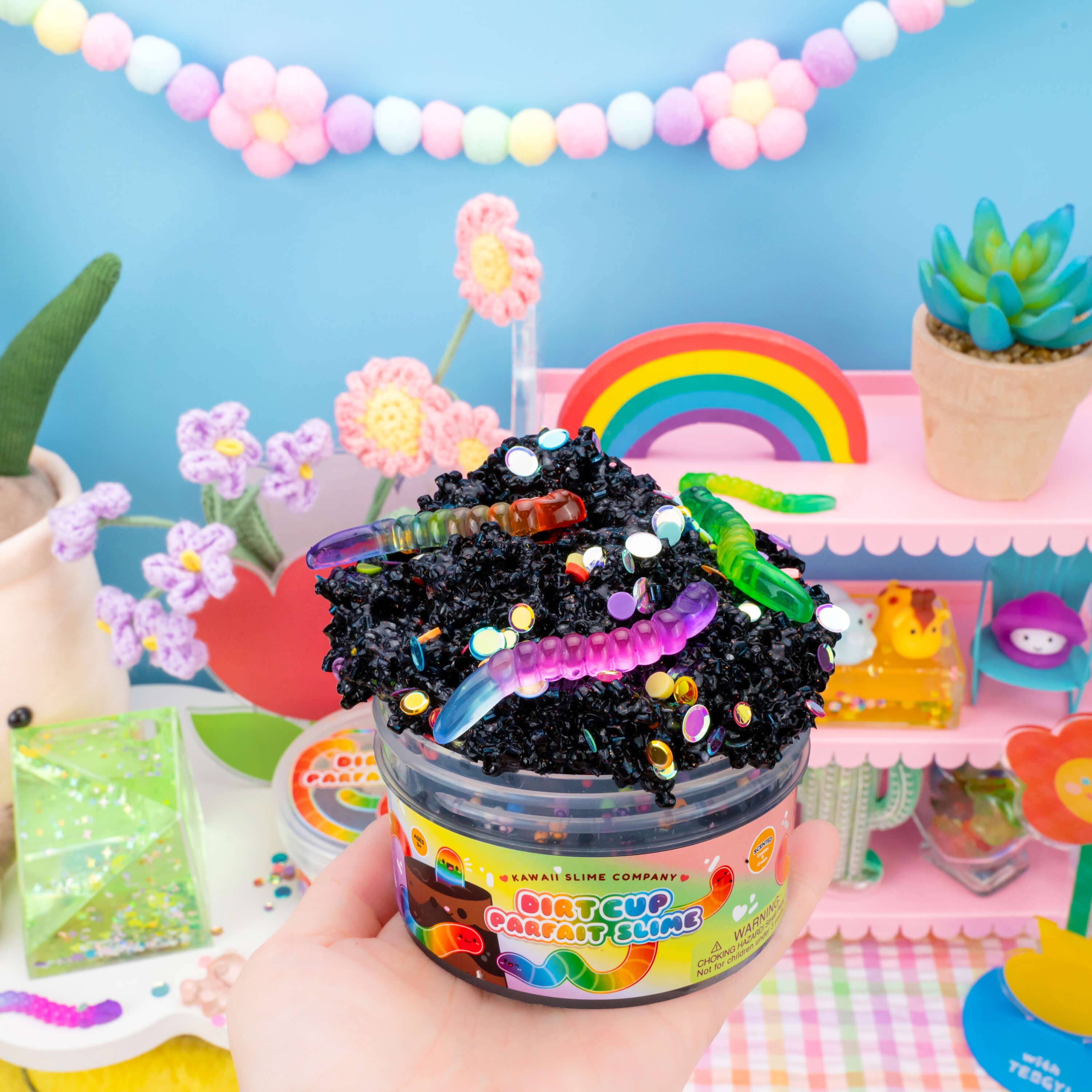 Kawaii Slime Company – wholesale Putty/slime – Child – Dirt Cup Parfait 2 Slimes In 1 (4pcs/case)1