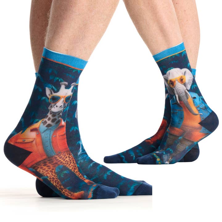 Mismatched Socks "Gino & Lino" Safari - 39/42- 43/46 for wholesale by Ruban Rouge