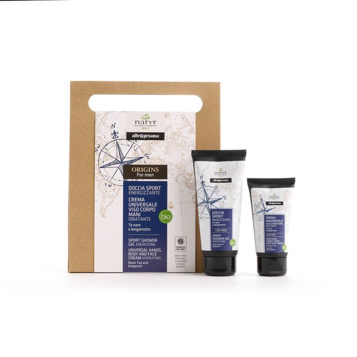 Altromercato - Wholesale Bath & Body Set - Men's - Origins For Men Set - Sport Shower 100ml & Face Cream 50ml