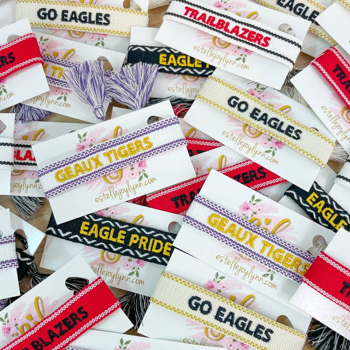 EstelleJoyLynn, LLC - Wholesale Woven/Braided Bracelet - School Spirit Game Day Bracelet / Custom School Bracelet