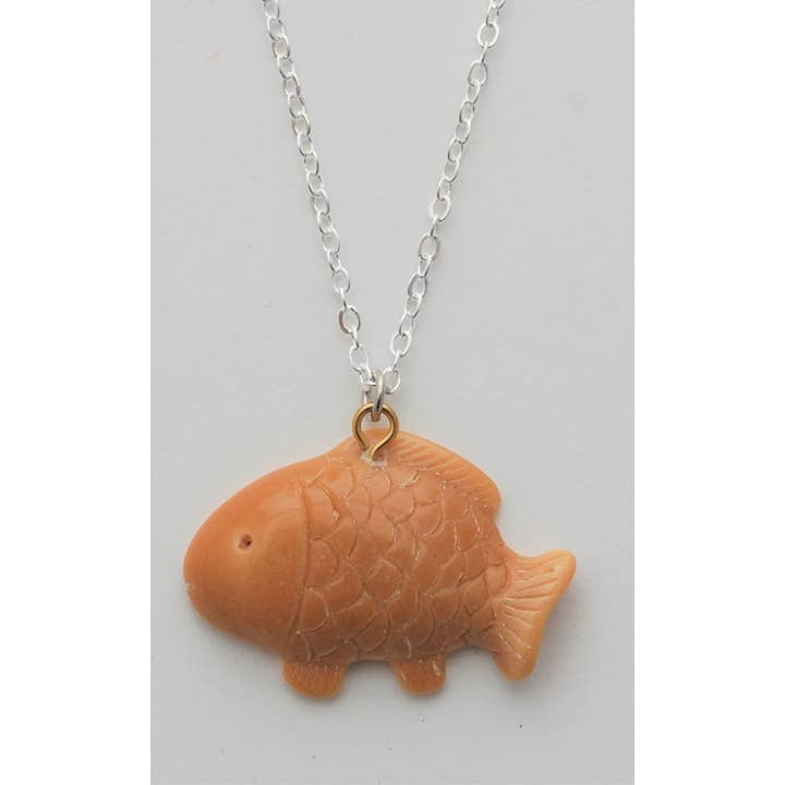 Semaki & Bird - Vente Colliers à pendentif - Collier de noix de Tagua Poisson1