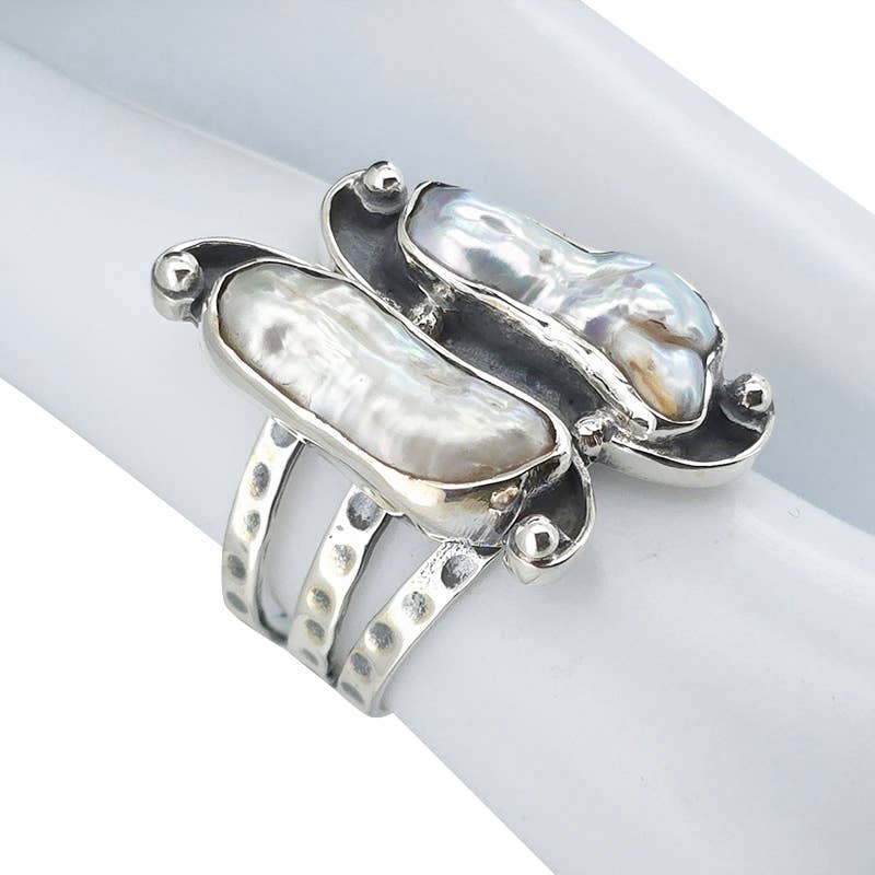 Amberman – wholesale Cocktail/Statement Ring – Pärlring i handgjord sterlingsilver1