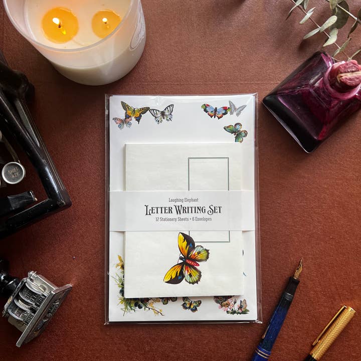 Laughing Elephant - Wholesale Stationery/Notecard Set - Butterflies - Letter Writing Set3