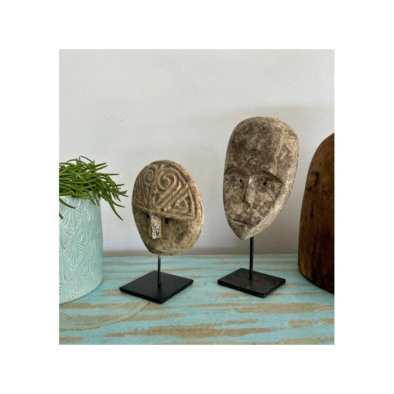 Paloma Black (Casa Natura Design, S.L.) – Objeto de mesa decorativo por atacado – Conjunto Decorativo Encantador de 2 Máscaras de Madeira Entalhadas à Mão Com1