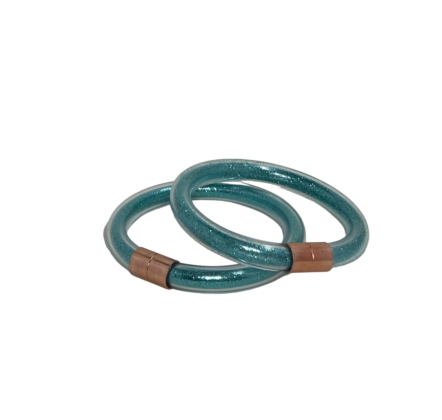 CutieDrop - Wholesale Bangle Bracelet - Shimmering Demi Inclusion Bangle Teal3