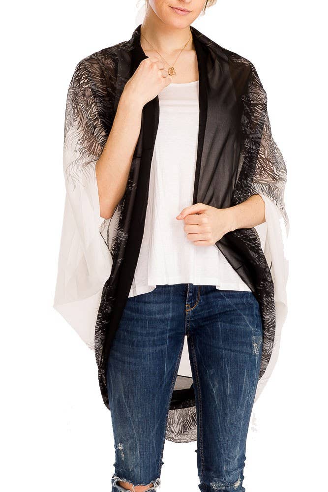 Cap Zone - Vendita all'ingrosso Kimono - Donna - Kimono in chiffon con stampa naturale Boho chic9