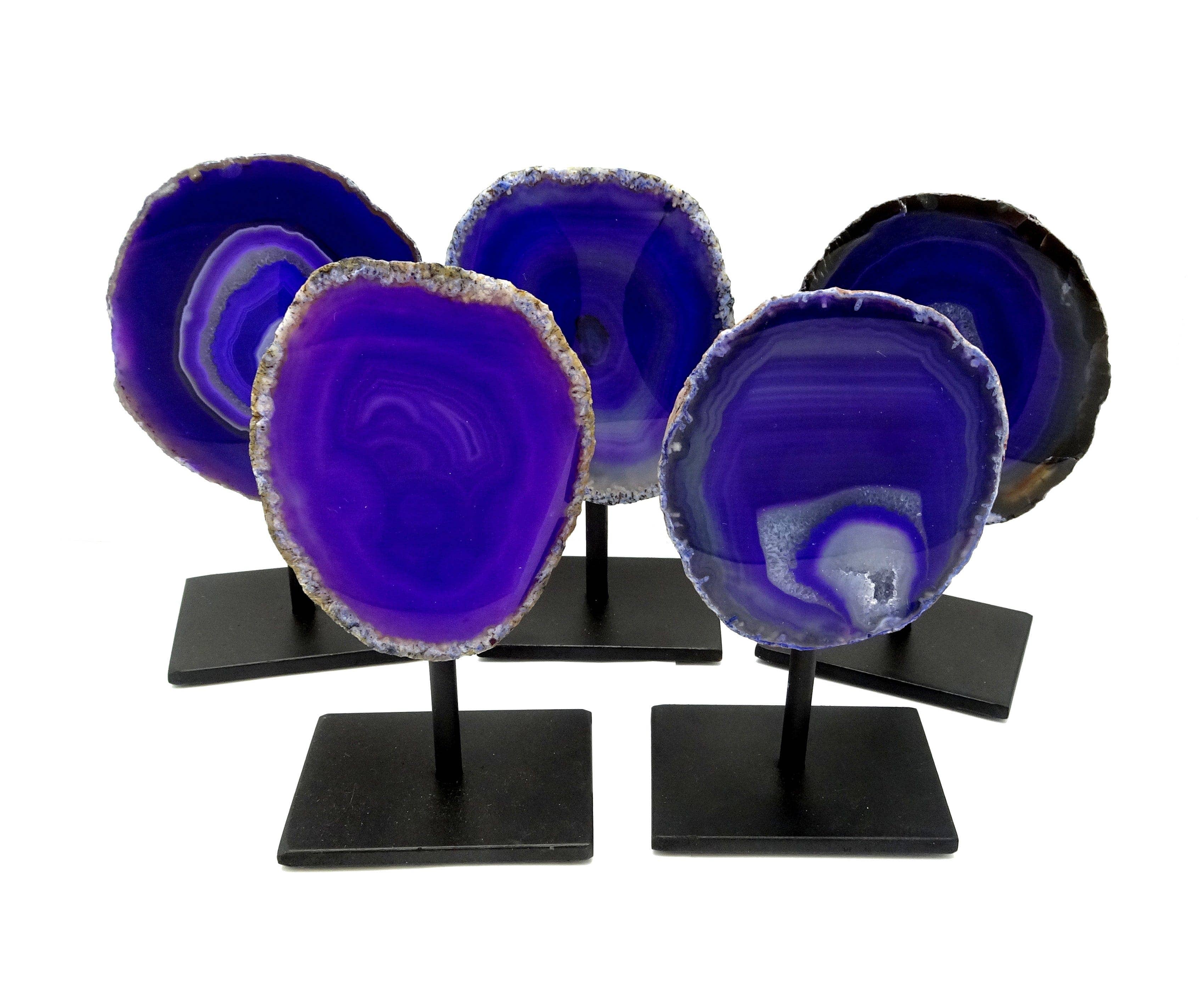 Rock Paradise - Wholesale Decorative Tabletop Object - Agate Geode Crystal Druzy Rock on Metal Base Home Decor10