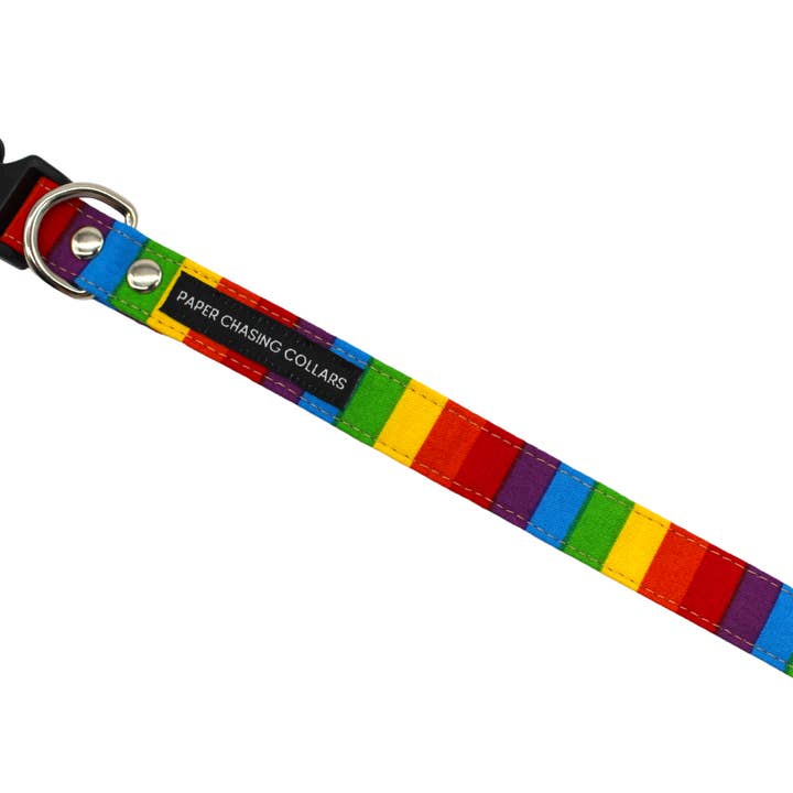 Paper Chasing Collars Dog Accessories - Wholesale Pet collar – Dog - Rainbow pride flag dog collar2