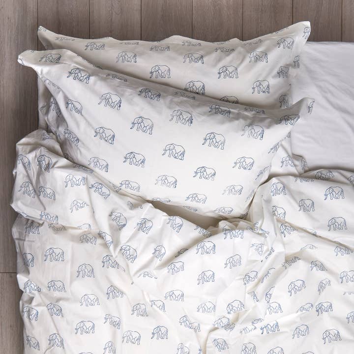 Blå Elefant bäddset (blå) för wholesale på Faire