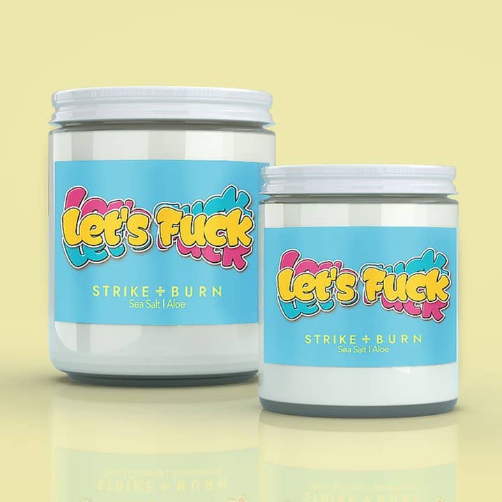 Let's Fuck Sea Salt Candle - Sexy Love Gift for Couples for wholesale by Strike and Burn Candles & Gifts