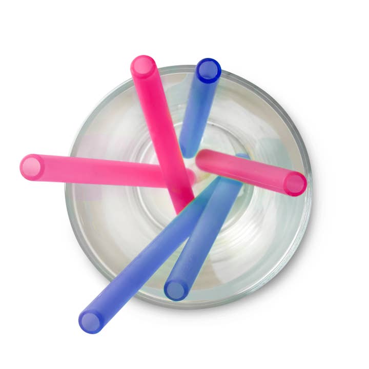 GoSili - Wholesale Drinking Straw - Reusable Silicone Straws, Family sizes- Pack of 6