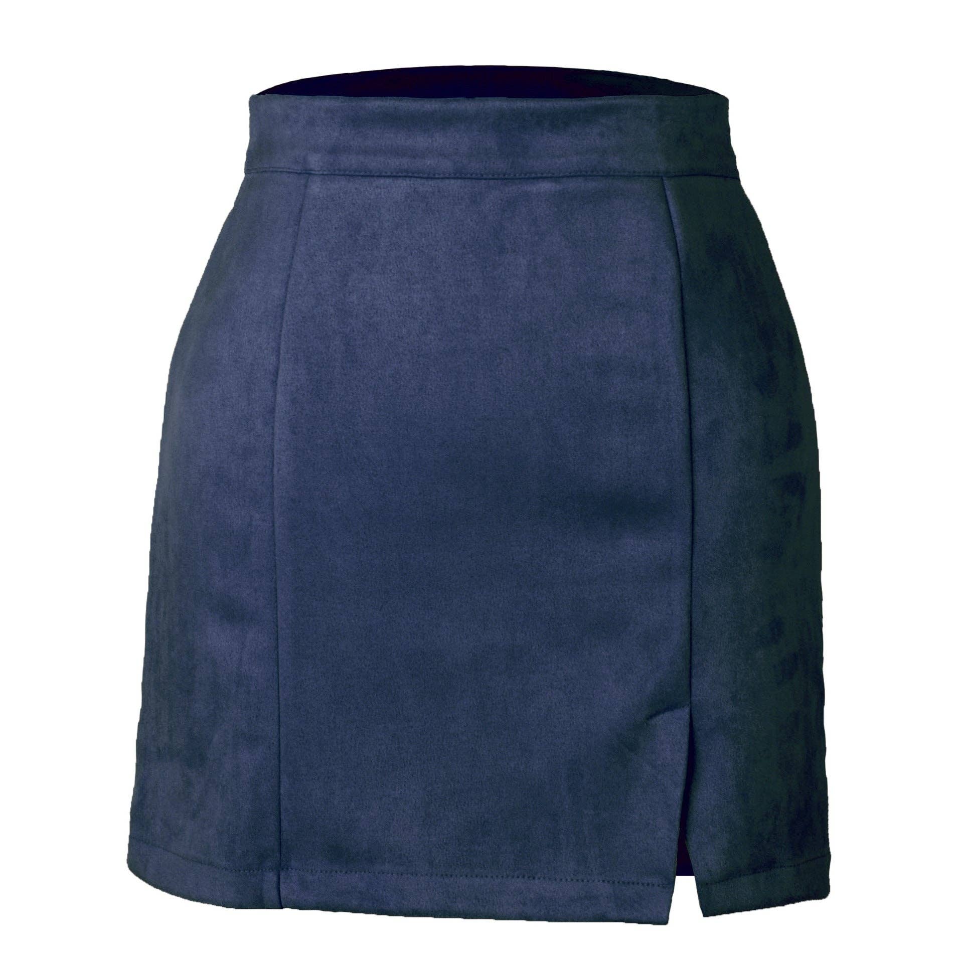 Masyal - Wholesale Skirt - Women's - Western suede hip-wrapped A-line miniskirt autumn and winter8