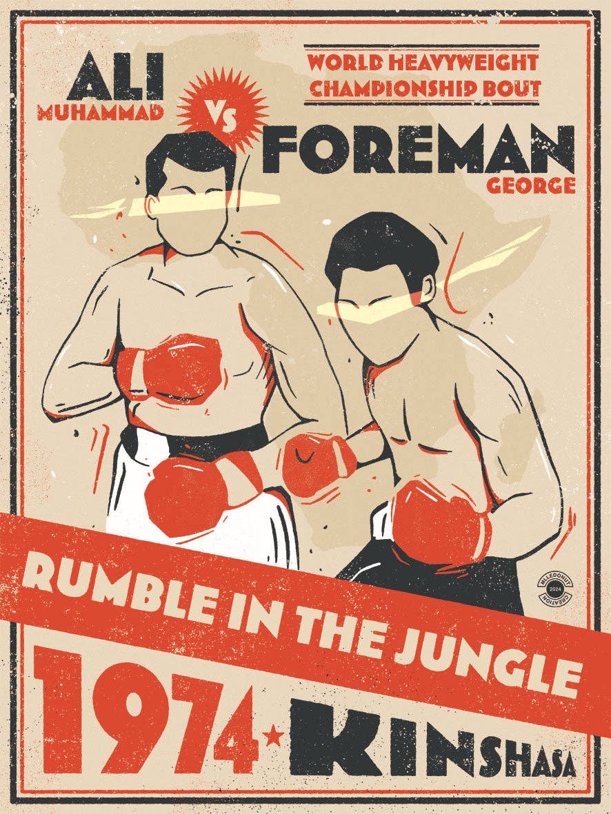 Donut and Friends - Vendita all'ingrosso Stampa artistica - Poster di boxe - Rumble in the Jungle - 19742