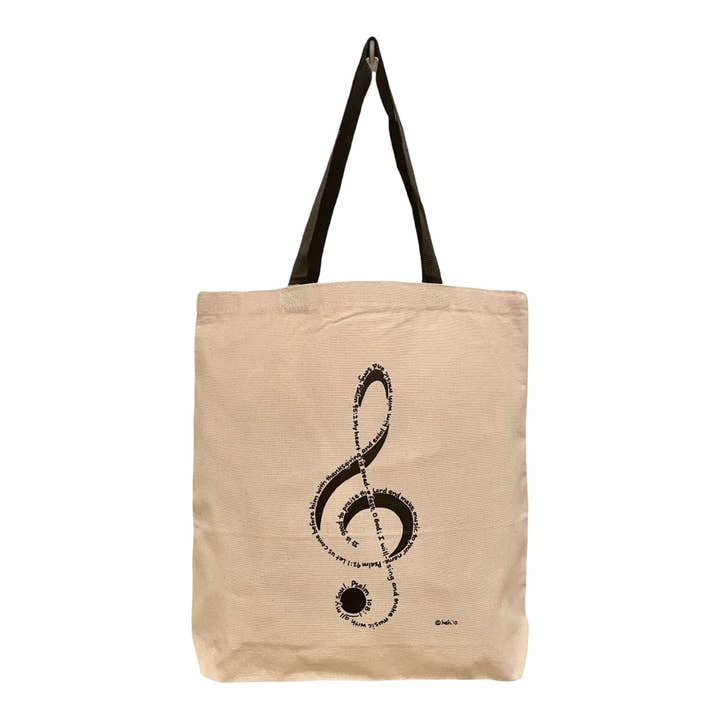 Treble Clef Tote Bag for wholesale by Inspirational Arts - Faith-inspired Christian gifts