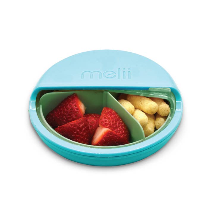 HIC - Harold Import Co. - Wholesale Food Storage Cubes - Kids & Baby - Melii Spin Snack Container with 3 Compartments4
