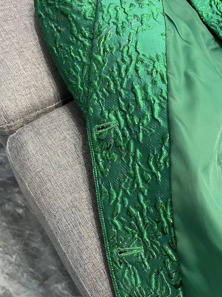 Verde Completo elegante verde con giacca ricamata 3D e pantaloni in vendita all'ingrosso su Faire7