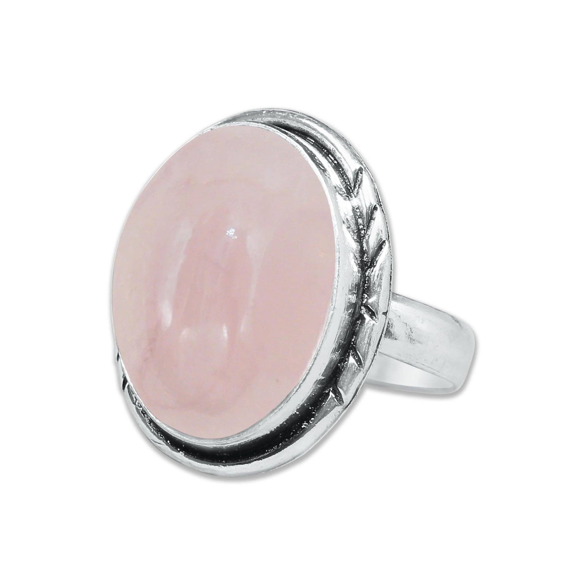 Handmade Jewels – wholesale Cocktail/Statement Ring – Rosenkvartsringar – Silverpläterade, Handgjorda, Mjuk Rosa (US Storlekar 6–10, Ej Justerbara)5