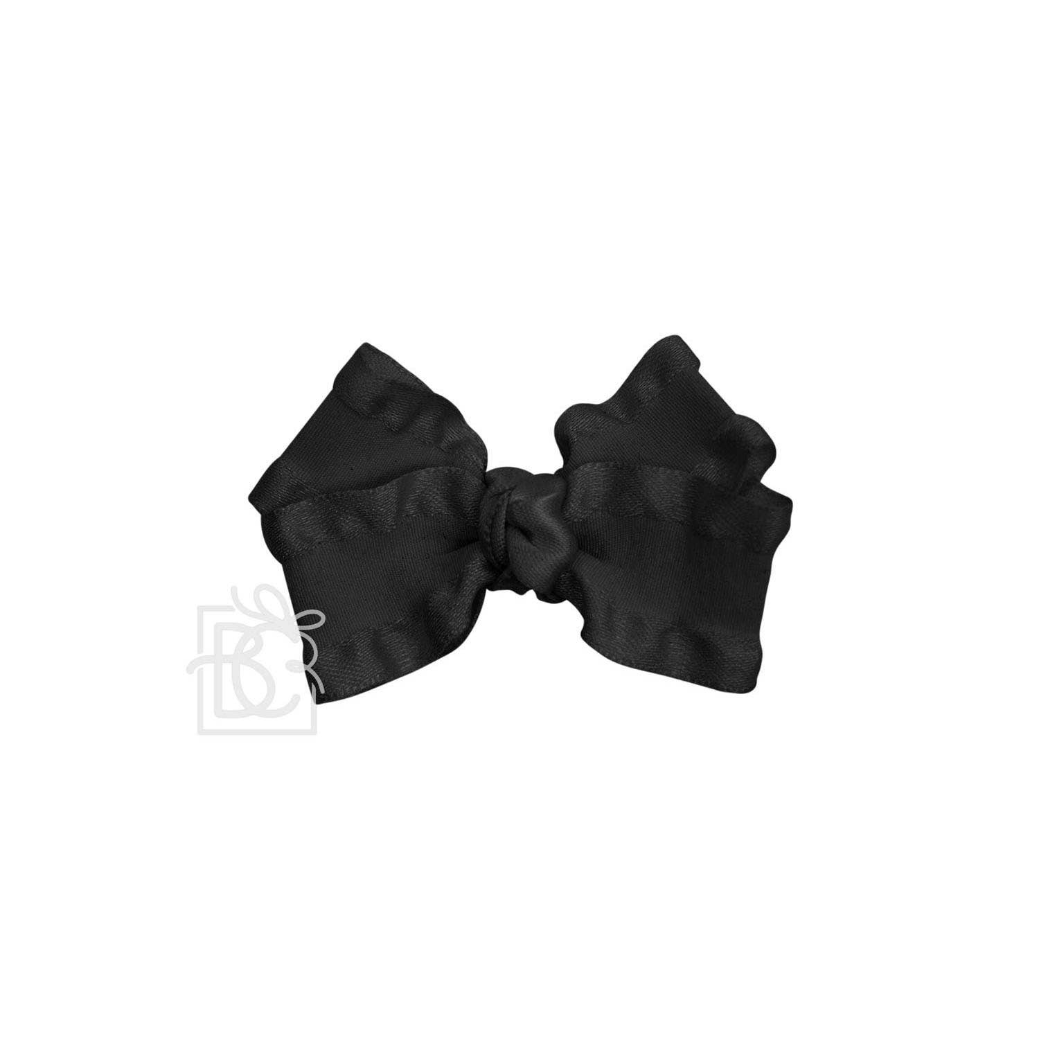 Beyond Creations, LLC - Wholesale Hair Bow - Kids - DOUBLE RUFFLE BOW ON CLIP67
