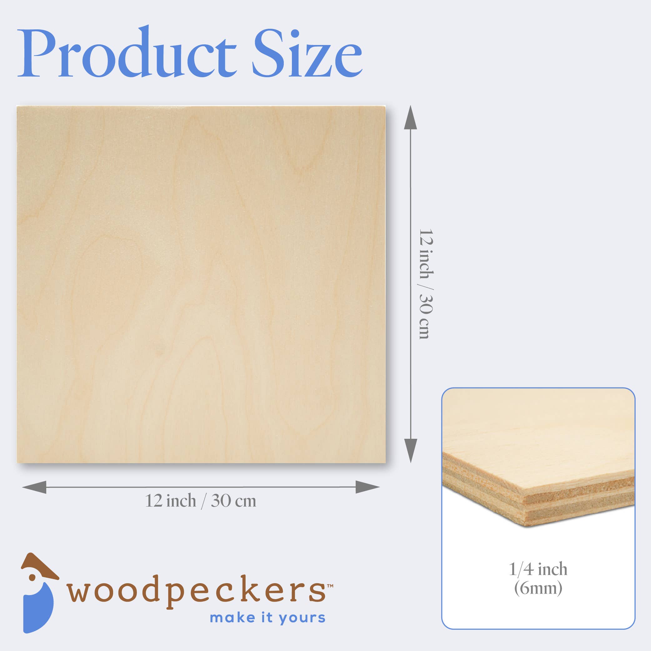 Woodpeckers Crafts - Wholesale DIY Craft Kit - Baltic Birch Plywood (Choose Your Size)1