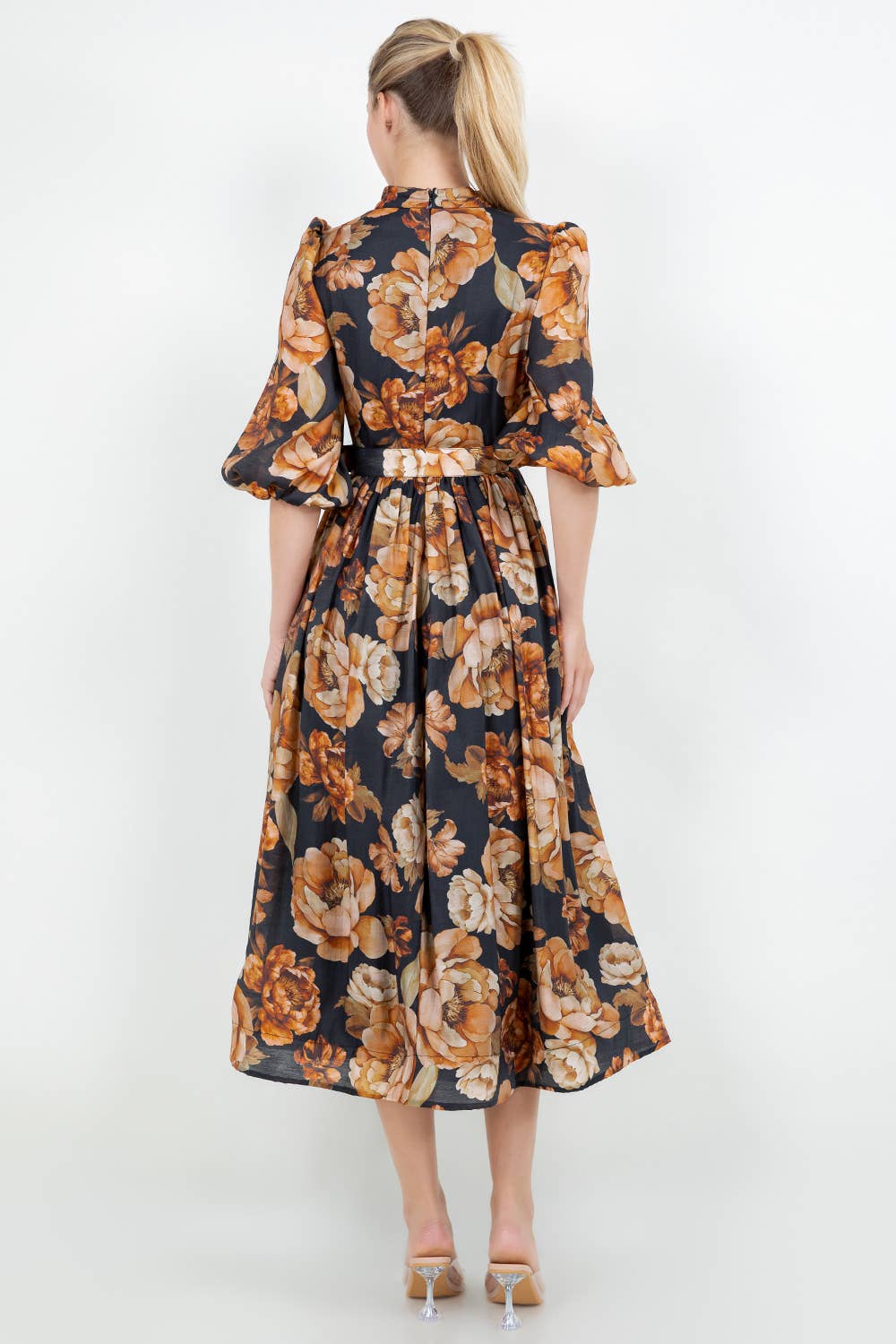 Noir DM4525 - Robe Imprimée à Fleurs en vente sur Faire3