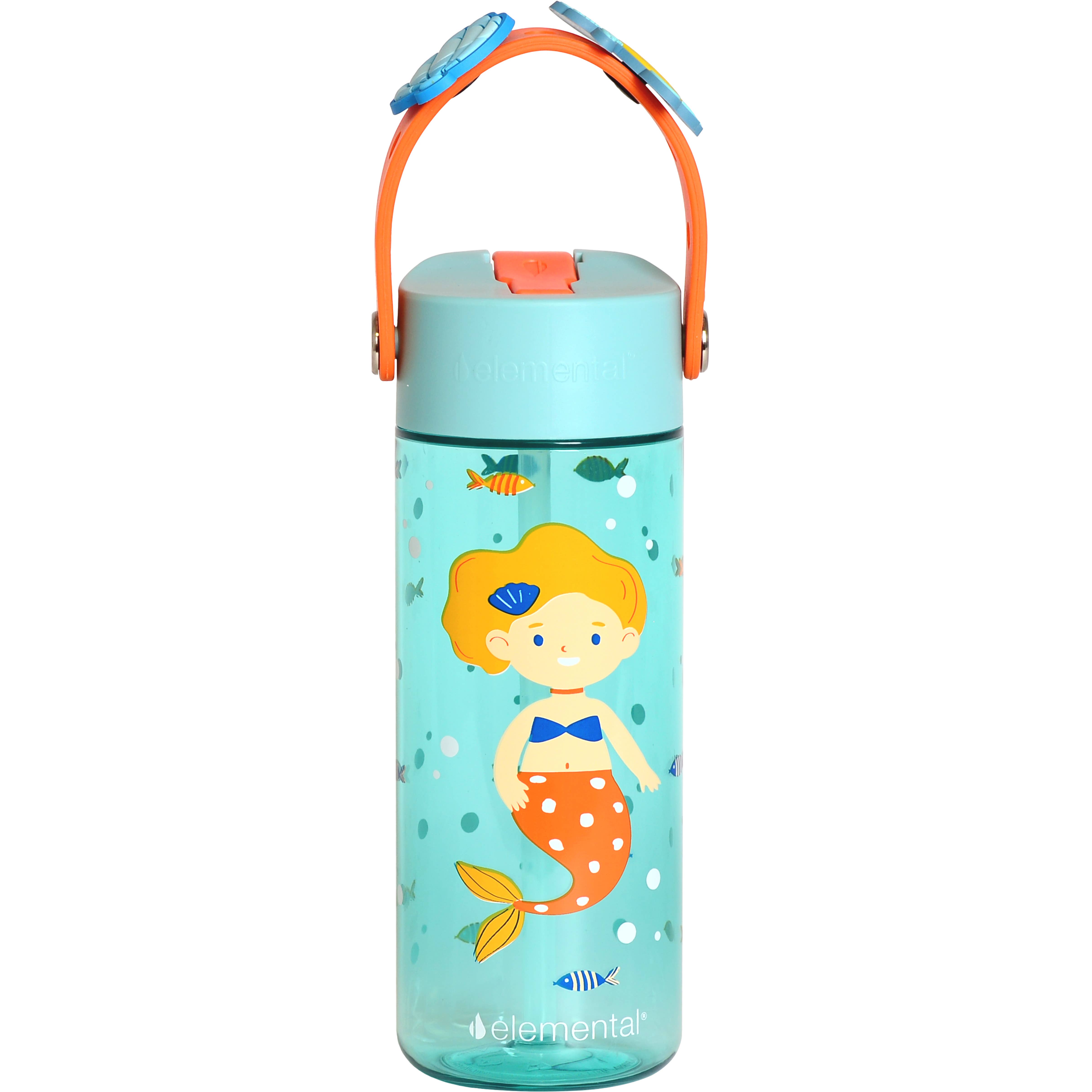 Elemental - Wholesale Water Bottle - Splash Customizable Charm Handle Bottle 18oz - Sunny Mermaid2