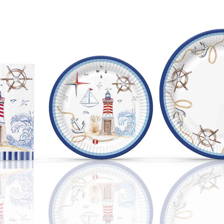 European Excellency – wholesale Disposable plate – Seaside Nautical Paper Plates and Napkins