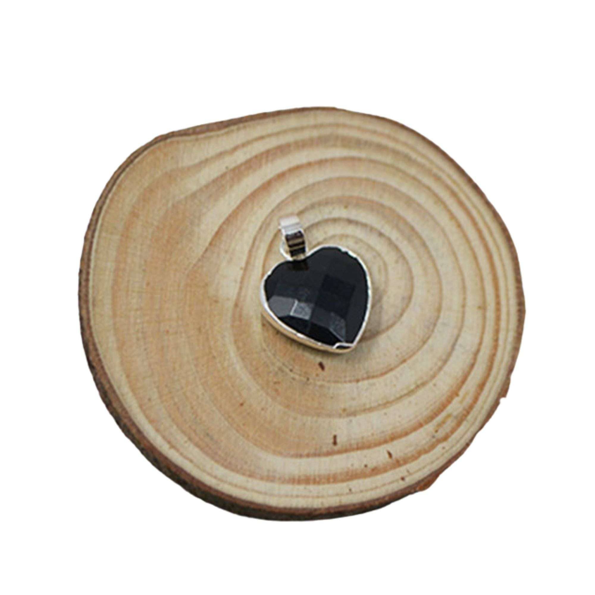 Irréversible - Wholesale Pendant/Charm Necklace - Pendentif cœur plaqué argent - Obsidienne0