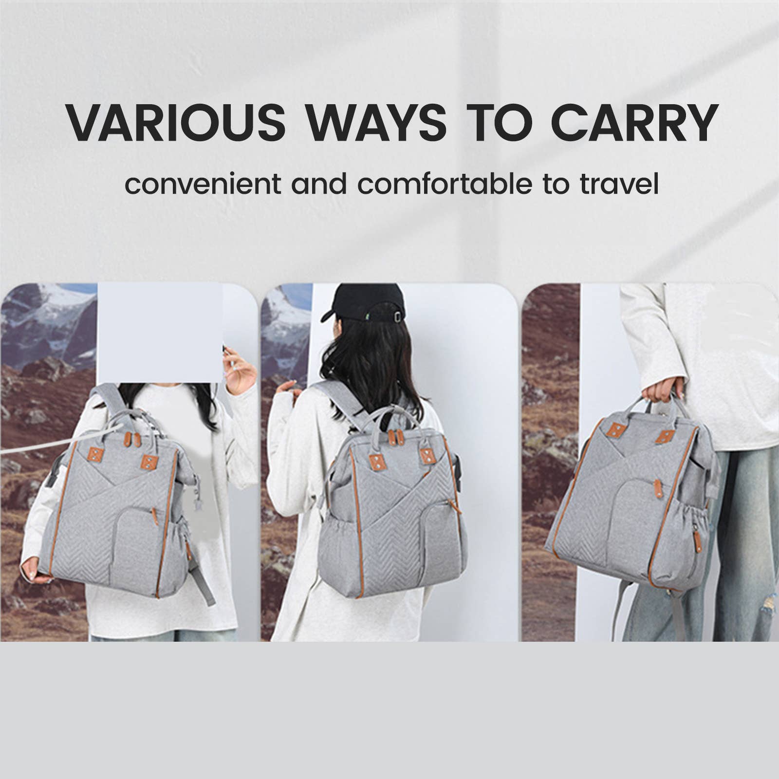 wandf - Wholesale Diaper Bag - Baby - Mommy Diaper Backpack-Large Capacity & Wet-Dry Separation10