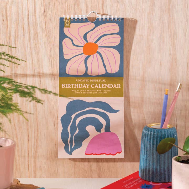 Undated Birthday Calendar | Les Fleurs for wholesale by Good Tuesday (Once Upon a Tuesday)