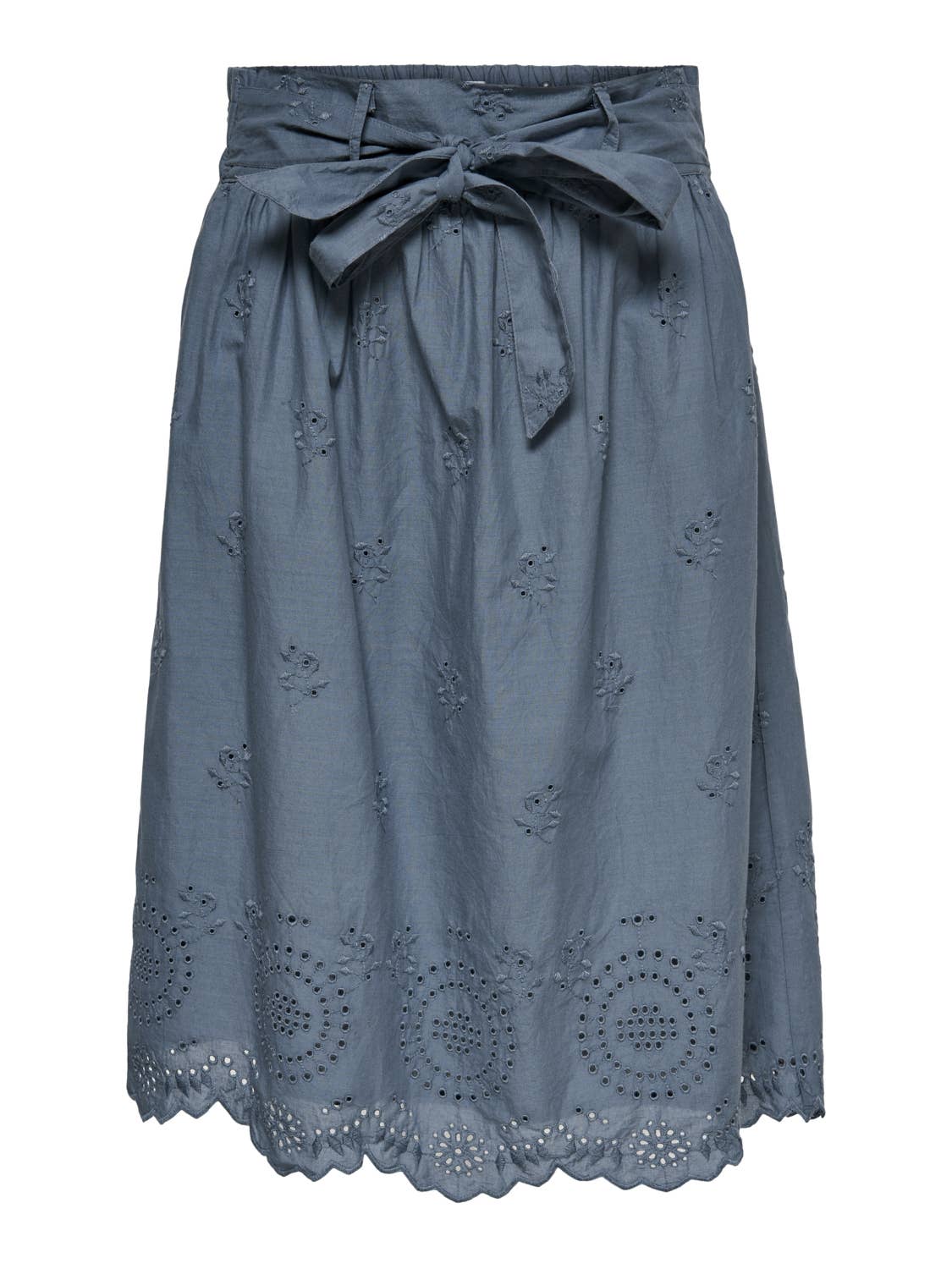 BLEU CHINE JUPE MIDI BRODÉE en vente sur Faire2