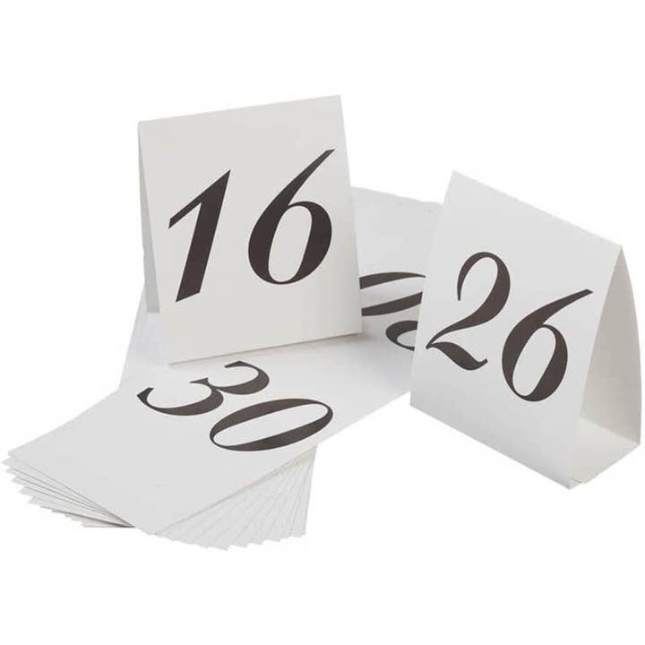 Numbers 16-30 Table Tents, 15ct. for wholesale by Tremont Floral Supplies