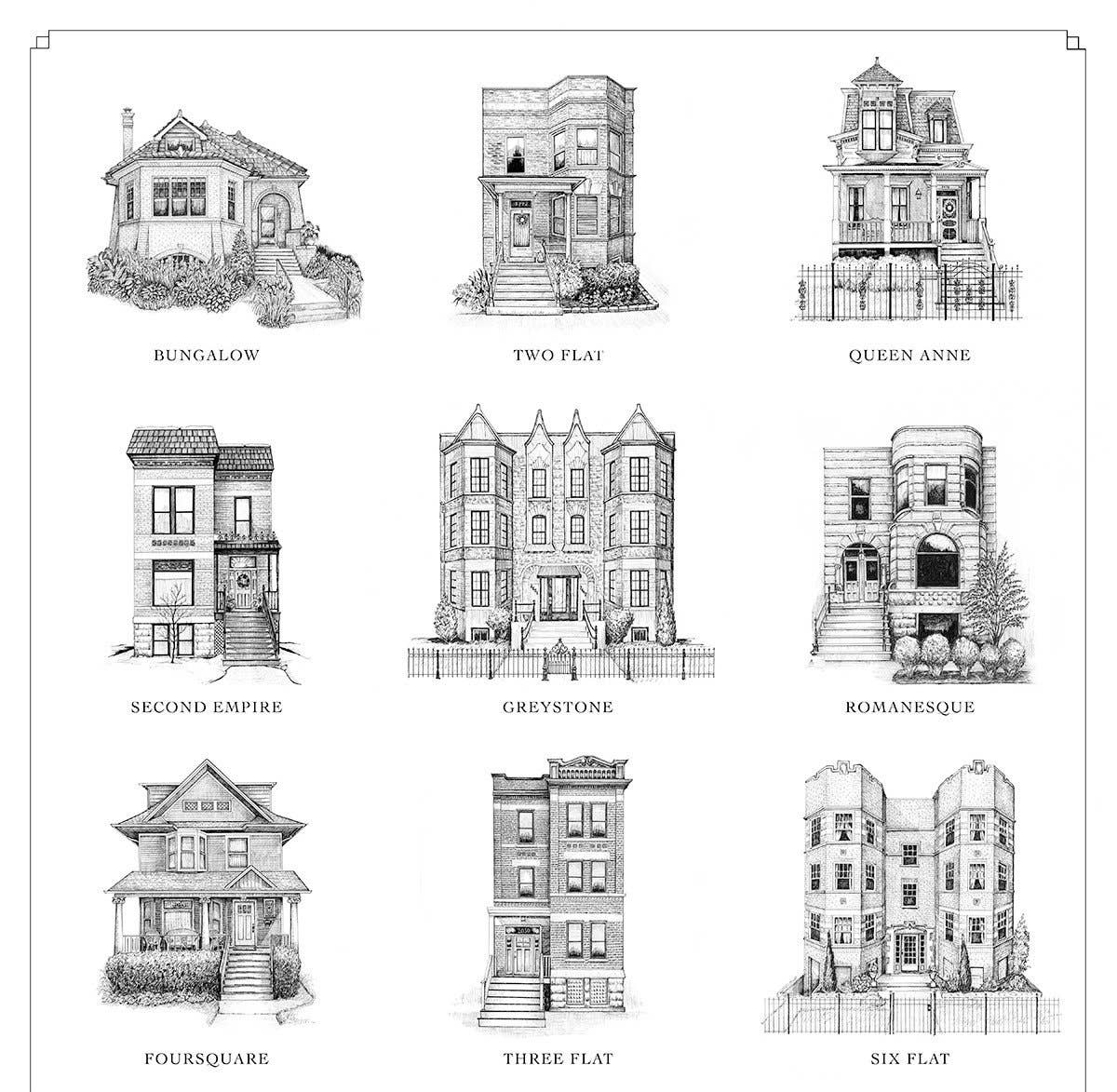 Wonder City Studio - Wholesale Art Print - A Guide To Chicago Home Styles1