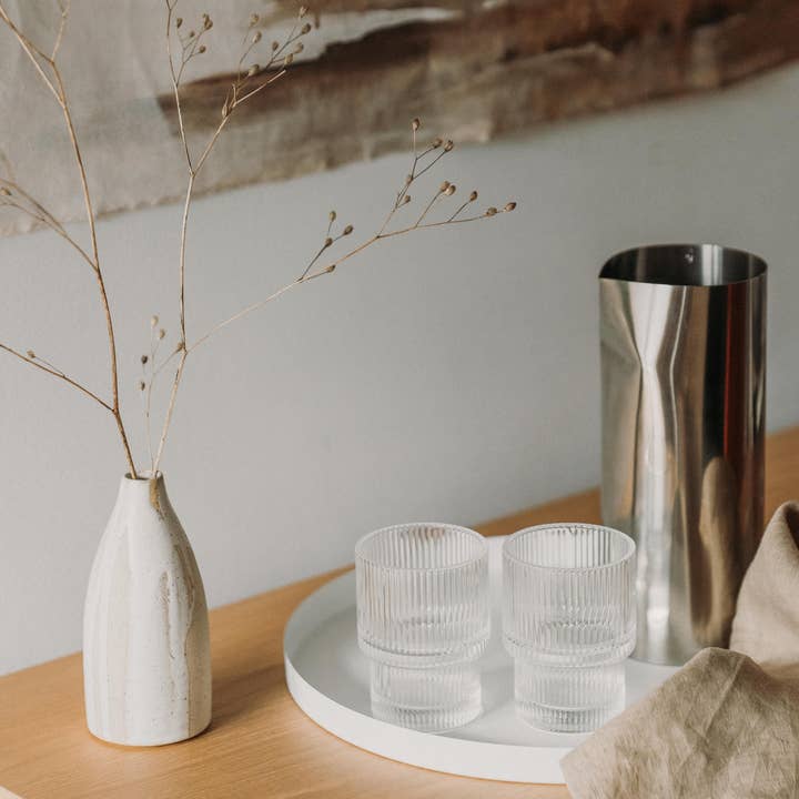 Ivymore Living - Wholesale Drinking Glass/Cup - Short fluted glasses (set of 6) | tumblers