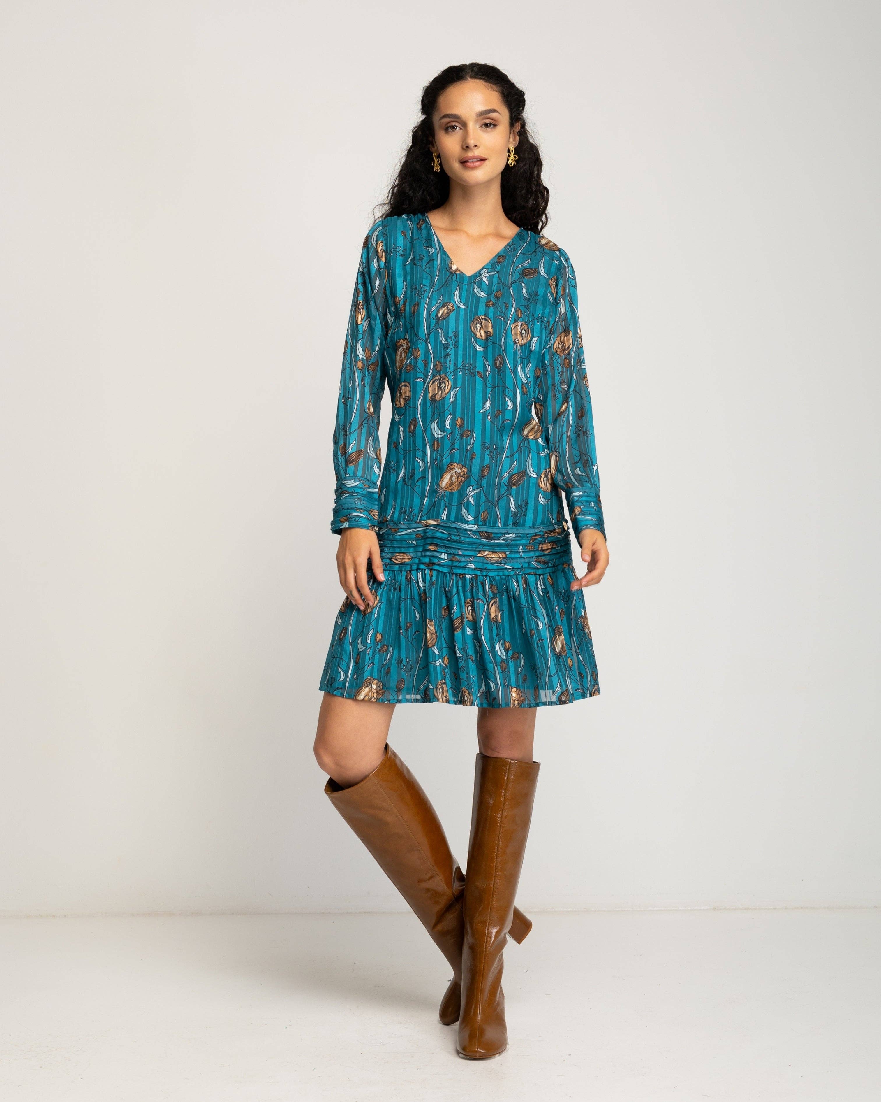 NIZA - Vente Robe – femme - Robe courte drapée Naiara0