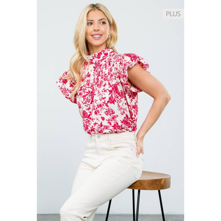 /Size XL/ Flutter Sleeve Floral Top for wholesale by THML