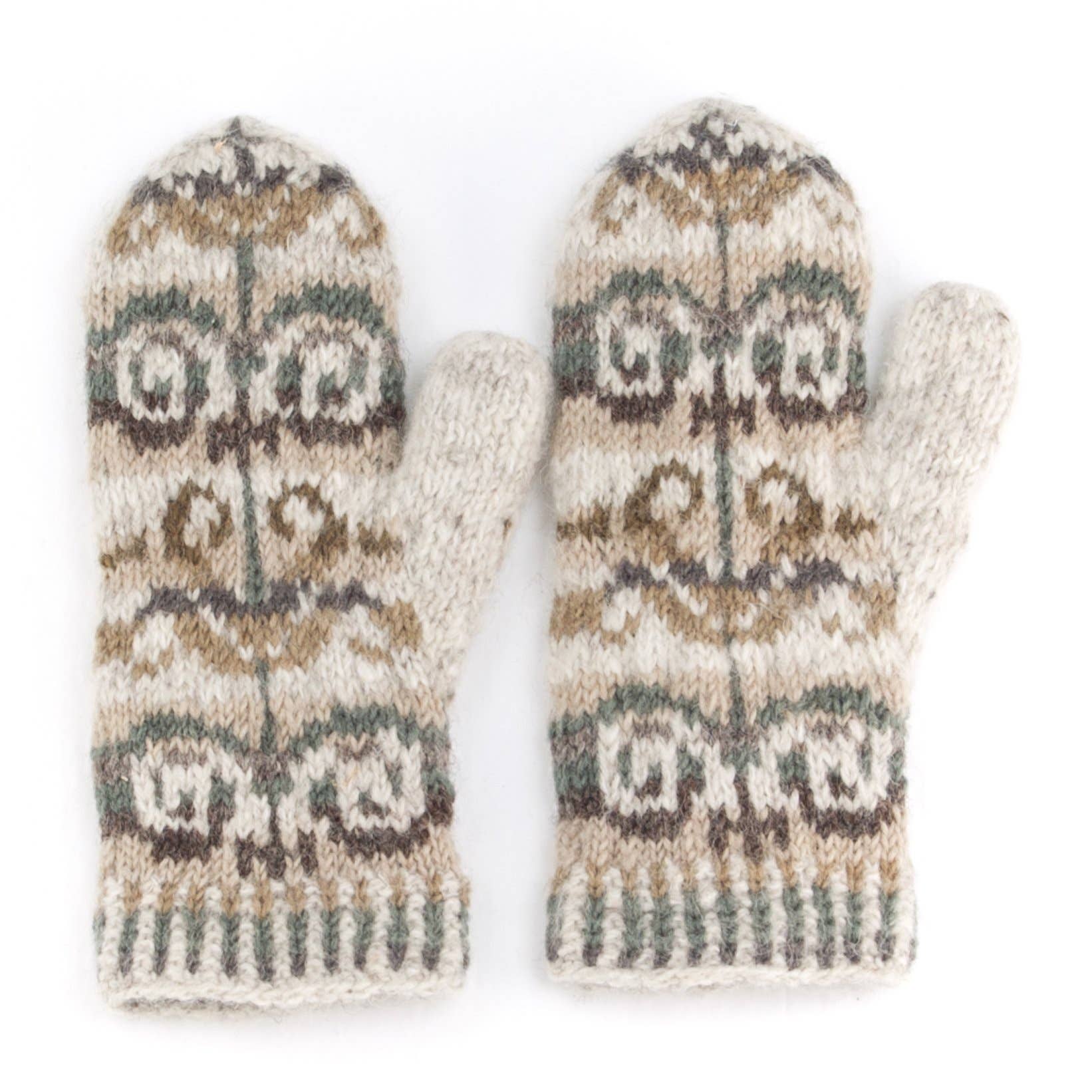 Lost Horizons Knitwear – Ships from USA - Wholesale Mittens - Women's - Natalia Wool Mittens with Fair Isle Knit Pattern1